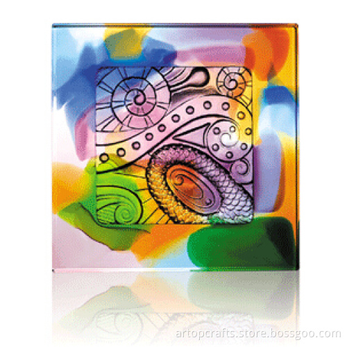 Colorful Liu li Brick Art Glass Craft Decoration